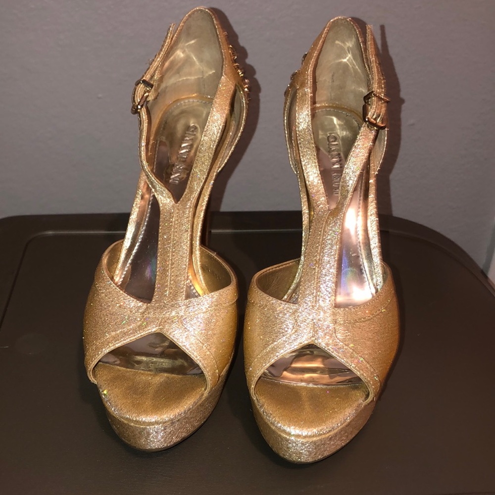 Gold GIANNI BINI stilettos worn once